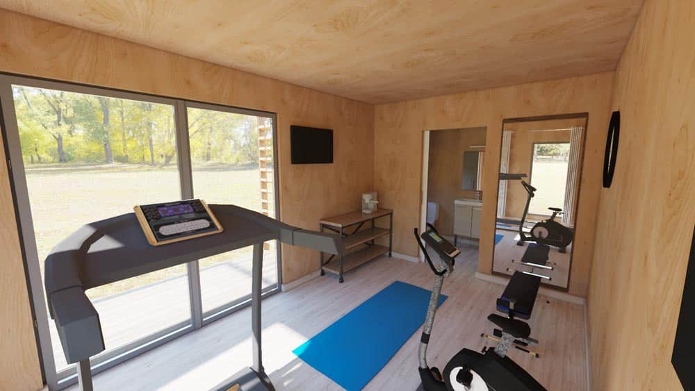 Loisir 18m2 Vue intérieure studio de jardin salle de sport