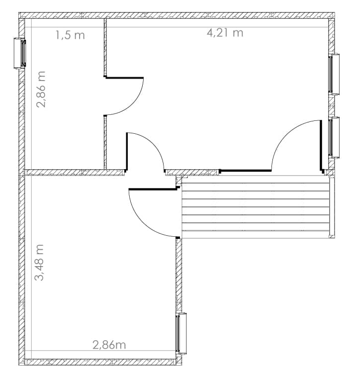 dim 30 top Dimensions intérieures EdenCube 30m2