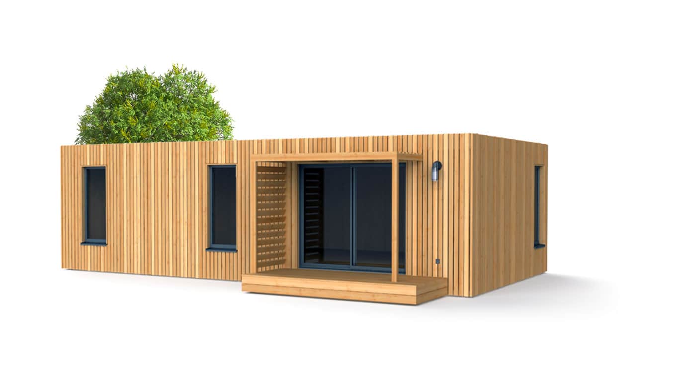 Dimensions maison de jardin en ossature bois avec 1 chambre